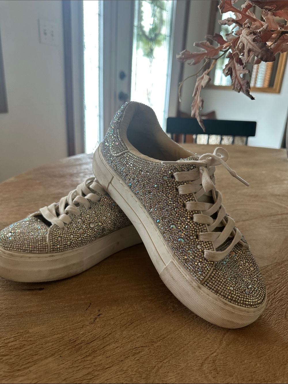 Betsey Johnson l Rhinestone Lace-Up Sneakers